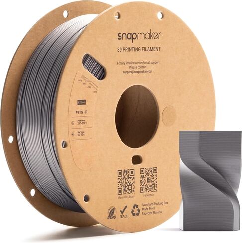 Snapmaker PETG Filament 1.75mm High Speed Printing up to 300mm/s,PETG HF 3D Printer Filament,Dimensional Accuracy +/- 0.02mm,Enhanced Toughness,Moisture-Resistance 1kg(2.2lbs) (White) in Kuwait