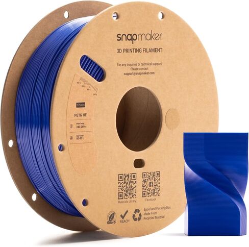 Snapmaker PETG Filament 1.75mm High Speed Printing up to 300mm/s,PETG HF 3D Printer Filament,Dimensional Accuracy +/- 0.02mm,Enhanced Toughness,Moisture-Resistance 1kg(2.2lbs) (White) in Kuwait