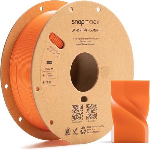 Snapmaker PETG Filament 1.75mm High Speed Printing up to 300mm/s,PETG HF 3D Printer Filament,Dimensional Accuracy +/- 0.02mm,Enhanced Toughness,Moisture-Resistance 1kg(2.2lbs) (White) in Kuwait