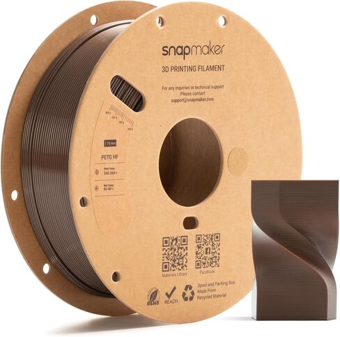 Snapmaker PETG Filament 1.75mm High Speed Printing up to 300mm/s,PETG HF 3D Printer Filament,Dimensional Accuracy +/- 0.02mm,Enhanced Toughness,Moisture-Resistance 1kg(2.2lbs) (White) in Kuwait