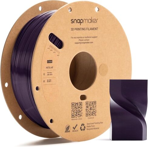 Snapmaker PETG Filament 1.75mm High Speed Printing up to 300mm/s,PETG HF 3D Printer Filament,Dimensional Accuracy +/- 0.02mm,Enhanced Toughness,Moisture-Resistance 1kg(2.2lbs) (White) in Kuwait