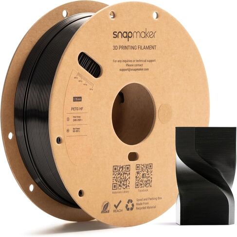 Snapmaker PETG Filament 1.75mm High Speed Printing up to 300mm/s,PETG HF 3D Printer Filament,Dimensional Accuracy +/- 0.02mm,Enhanced Toughness,Moisture-Resistance 1kg(2.2lbs) (White) in Kuwait