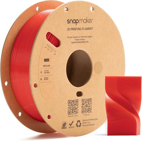 Snapmaker PETG Filament 1.75mm High Speed Printing up to 300mm/s,PETG HF 3D Printer Filament,Dimensional Accuracy +/- 0.02mm,Enhanced Toughness,Moisture-Resistance 1kg(2.2lbs) (White) in Kuwait
