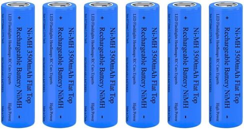 4 Pack 3500mAh Battery Ni-MH 3.7V, NiMH Flat Top 3.7Volt Rechargeable Batteries, High Capacity Long Lasting Battery for LED Flashlight, Headlamp, Mini Fan, RC Car, Doorbelll, with Storage Box in Kuwait