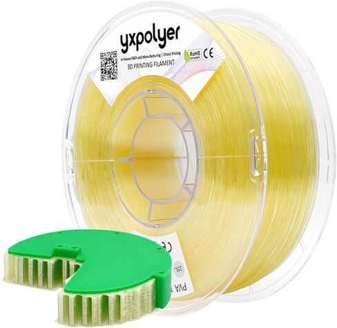 YXPOLYER PVA Filament 1.75 مم 1 كجم مادة دعم لـ PLA، PETG، ABS، قابلة للذوبان في الماء بسرعة في 6 ساعات، بكرة متوافقة مع AMS in Kuwait