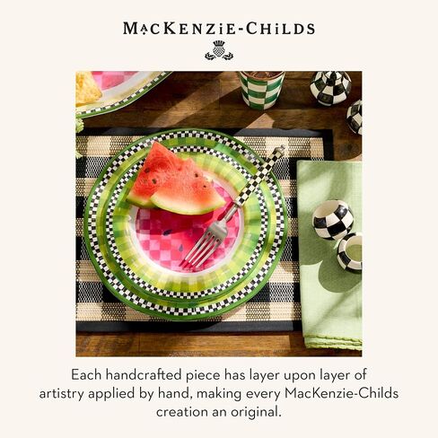 مجموعة MACKENZIE-CHILDS مكونة من 4 حلقات للمناديل الخشبية، حلقات رائعة لحمل المناديل، مربعات باللونين الأبيض والأسود in Kuwait