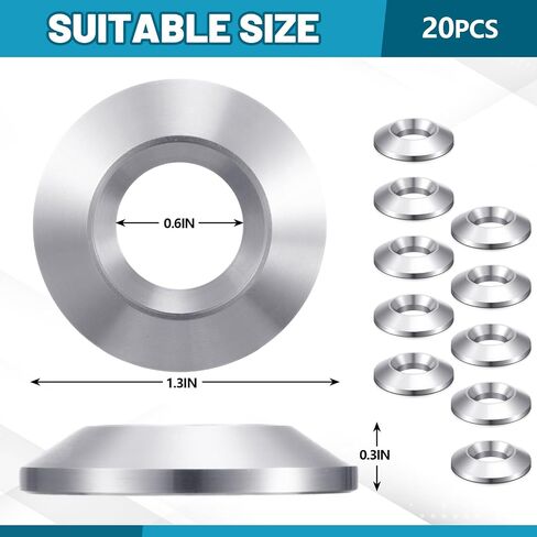 20 Pcs Aluminum Wheel Washer Replacement, 60 Degree Aluminum Wheel Washer for Car Enthusiasts, Repair Technicians, Flat Surface to 60 Degree Lug Taper in Saudi Arabia