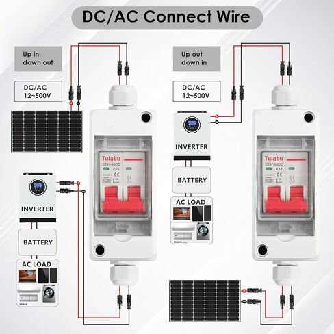 مفتاح فصل اللوحة الشمسية، مفتاح فصل الطاقة الشمسية IP مقاوم للماء DC في الهواء الطلق قاطع دائرة مصغر الكهروضوئية لنظام PV أو التيار المتردد والمنزل (32، أمبير) in Kuwait