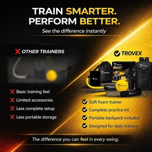 Baseball Batting Trainer System – Improve Swing Speed, Timing & Accuracy – All Skill Levels Rope Swing Trainer Kit with Practice Balls, Foam Bat & Carry Bag for Youth & Adults in Kuwait