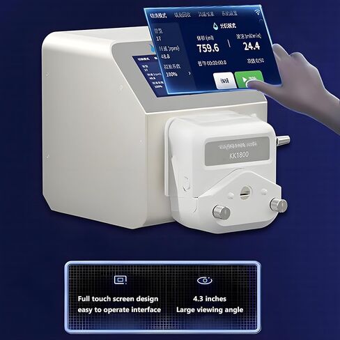 Intelligent Peristaltic Pump Closed Loop Stepper Motor Adjustable High Flow Liquid Dosing Pump,1500ml/Min,4.3in LCD Display,for Laboratory Aquarium,for Viscous Liquid Transport in Kuwait