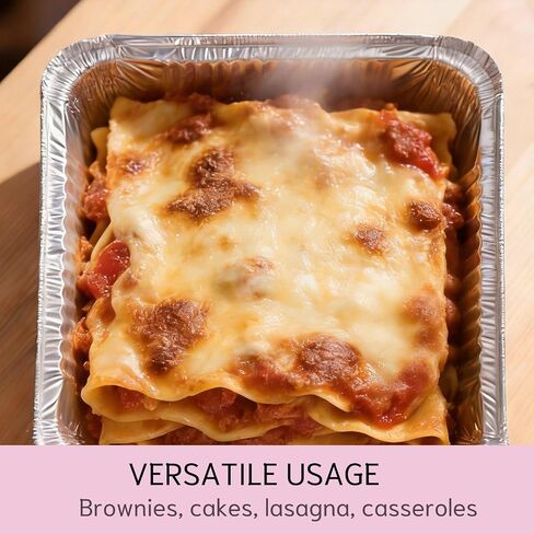 (40 Pack) 8x8 Square Aluminum Baking Cake Pans with Clear Lids - Pink Foil Pans with Lids - Disposable Food Containers Great for Cooking, Heating, Storing, Prepping Food in Kuwait