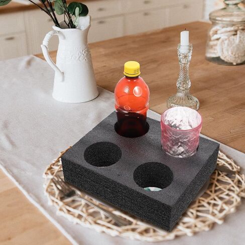 DOITOOL 2PCS Foam Drink Holders Multiple Holes Cup Holder Tray Foam Cup Holder Take Out Cup Carriers 8 Beverage Carrier Trays Takeout Trays in Kuwait