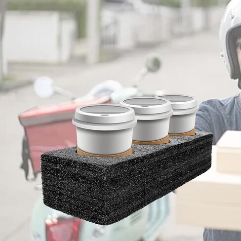Hole Cup Holder,Coffee Beverage Delivery Tool,Reusable Portable Foam Takeout Cup Tray,Multi Holes for Camping Refrigerator, Three Holes in Kuwait