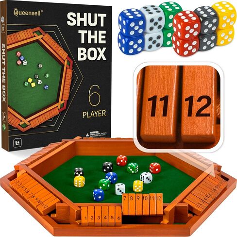Queensell Premium 6-Way 12 Numbers Color Shut The Box Game in Saudi Arabia