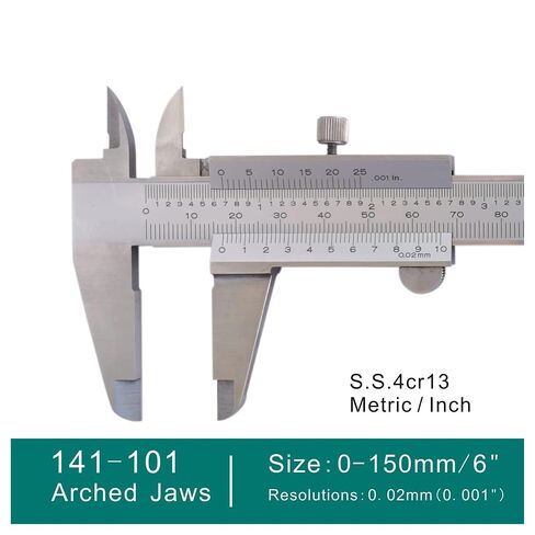 Vernier Caliper Mono-Block Stainless Steel 150mm/6 200mm/8 with Fine Adjustment 300mm/12(141-101 150x0.02mm) in Kuwait