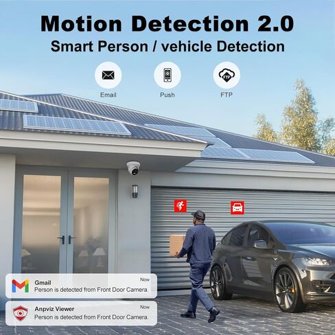 نظام كاميرا أمان Anpviz 12MP 16CH PoE، 16 قناة NVR تجارية مع 4 تيرابايت HDD و8X12MP IP Turret كاميرات سلكية معدنية @ 10fps إضاءة مزدوجة ذكية، كشف المركبات البشرية AI، IP67 CCTV للأعمال in Kuwait