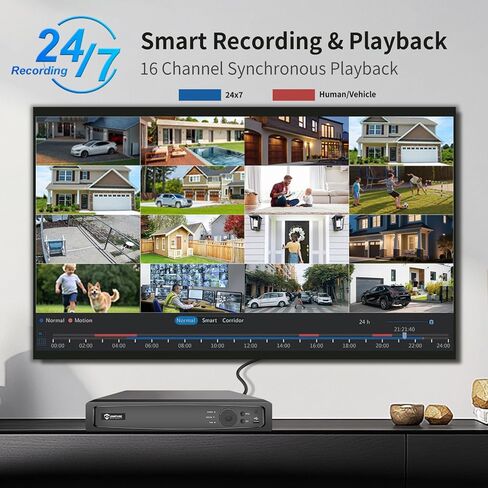 نظام كاميرا أمان Anpviz 12MP 16CH PoE، 16 قناة NVR تجارية مع 4 تيرابايت HDD و8X12MP IP Turret كاميرات سلكية معدنية @ 10fps إضاءة مزدوجة ذكية، كشف المركبات البشرية AI، IP67 CCTV للأعمال in Kuwait