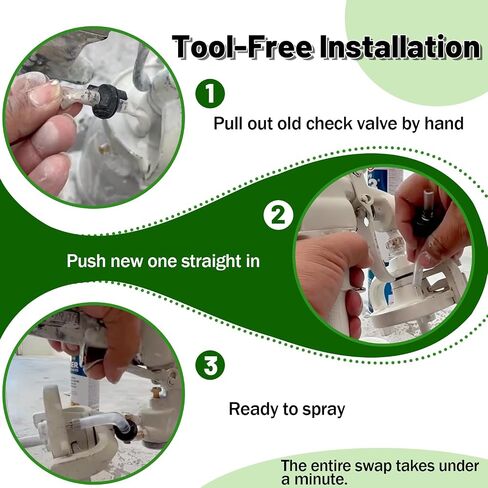 HVLP Paint Sprayer Check Valve Kit for Wagner Spraytech Titan CapSpray | 3-Pack Replacement 0297051 297051, Prevents Paint Backflow, Fixes Sputtering & Uneven Spray, Leak-Resistant Push-In Seal in Kuwait
