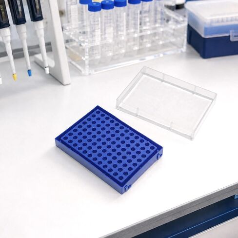 96-Well Tube Rack 12 Pack with Lid, 8x12 Lab Storage Racks Compatible with 0.2ml PCR Tubes, Multicolor Set for Sample Organization in Kuwait