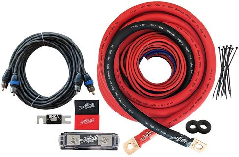 Sky High Car Audio 1/0 OFC Amp Kit (Red/Black) in Kuwait