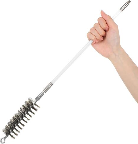 50in Pipe Cleaning Brush Set with Stainless Steel Bristles, Wire Brushs with 4pcs Galvanized Rod, Stainless Steel Pipe Brushs 4pcs for Auto Parts,Bottles,Tubes (3/5,1,1 3/5,2 in Brush Heads in Kuwait