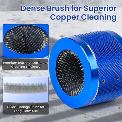 Copper Pipe Cleaner Set, Fits 1", 3/4", 1/2" Copper, Iron & Aluminum Pipes, Handheld or Drill Compatible, Metal Tube Cleaning Brushes with Replaceable Blades in Kuwait