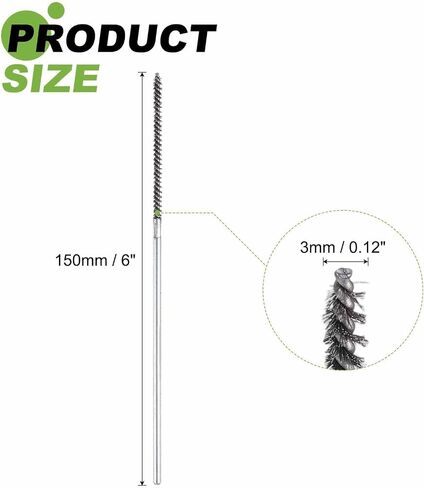 HARFINGTON 4pcs Wire Bore Brush 6 x 1/8" 1/8 Inch Shank Stainless Steel Bristles Cleaning Brush for Clean Car Part Tube Kitchen Garage in Kuwait