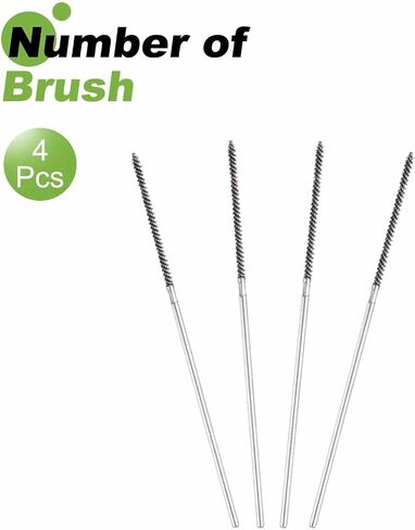 HARFINGTON 4pcs Wire Bore Brush 6 x 1/8" 1/8 Inch Shank Stainless Steel Bristles Cleaning Brush for Clean Car Part Tube Kitchen Garage in Kuwait