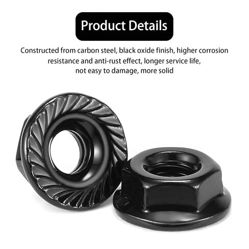 M8 x 1.25mm Hex Nuts, Carbon Steel 18-8, Black Oxide, Full Thread, Hex Drive, Bright Finish, Carbon Steel Black Oxide Finished, Replacement Nut for DIY Home Mechanism 50 Pack in Kuwait