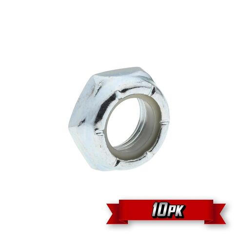 صامولة Jam Nylock (جوز قفل من النايلون) 3/4 بوصة - 10 خيط زنك 10 عبوات حلول تثبيت بديلة لبناء الأجهزة الصناعية قطع صيانة السحابات شديدة التحمل DIY لوازم البناء in Kuwait