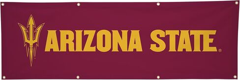 Arizona State Sun Devils College Sports Printed Polyester Banner - NCAA Licensed - Hanging Graduation Decoration - School Banner (Maroon, Gold) (2' x 6') in Kuwait