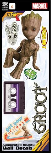 ملصق حائط صغير من Groot Marvel Augmented Reality قابل للإزالة من الفينيل قابل للتقشير واللصق 7 ملصقات in Kuwait