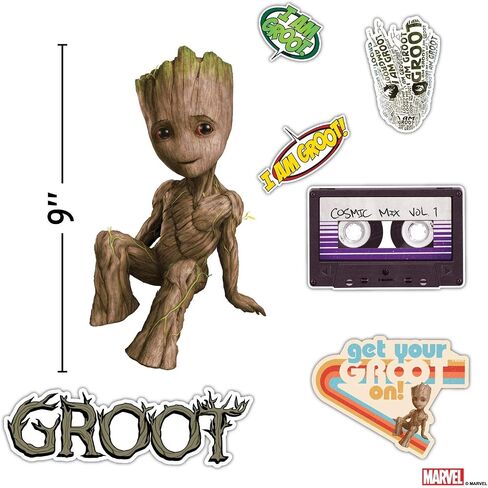ملصق حائط صغير من Groot Marvel Augmented Reality قابل للإزالة من الفينيل قابل للتقشير واللصق 7 ملصقات in Kuwait