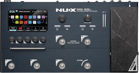 NUX MG-50Li تأثيرات متعددة للجيتار والباس، 14 كتلة إشارة مستقلة متحركة، عمر بطارية 5 ساعات، تحديد صورة عميقة، نمذجة أمبير متقدمة، أزرق داكن in Kuwait