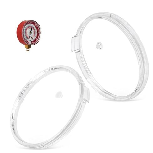 2 Pack 49100 80mm Replacement Crystal Gauge Lens, Compatible with Yellow Jacket & Brute II Manifolds (Red or Blue), High Translucency, Smooth Surface, Durable – 7.8cm Diameter x 0.86cm Thickness in Kuwait