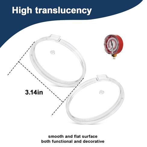 2 Pack 49100 80mm Replacement Crystal Gauge Lens, Compatible with Yellow Jacket & Brute II Manifolds (Red or Blue), High Translucency, Smooth Surface, Durable – 7.8cm Diameter x 0.86cm Thickness in Kuwait