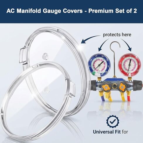 2 Pack 49100 80mm Replacement Crystal Gauge Lens, Compatible with Yellow Jacket & Brute II Manifolds (Red or Blue), High Translucency, Smooth Surface, Durable – 7.8cm Diameter x 0.86cm Thickness in Kuwait