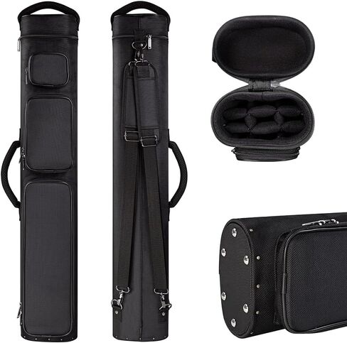 12-Hole Premium Nylon Pool Cue Case – Holds 8 Shafts & 4 Butts,Durable Double Shoulder Strap Design with 3 External Pockets 8X4/3X6 Options in Kuwait