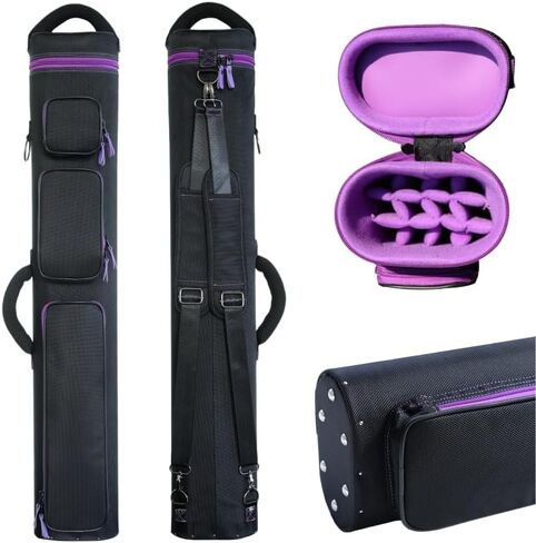 12-Hole Premium Nylon Pool Cue Case – Holds 8 Shafts & 4 Butts,Durable Double Shoulder Strap Design with 3 External Pockets 8X4/3X6 Options in Kuwait