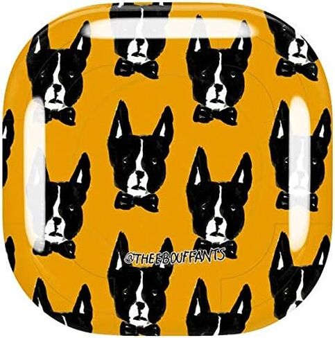 غلاف صوتي من Skinit متوافق مع Samsung Galaxy Buds Pro - تصميم Bouffants and Broken Hearts Boston Terrier in Kuwait