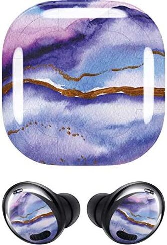 Skinit Decal Audio Skin Compatible with Samsung Galaxy Buds Pro Originally Designed Blue Violet Watercolor Geode Design in Kuwait