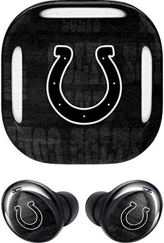 Skinit Decal Audio Skin Compatible with Samsung Galaxy Buds Pro - Officially Licensed NFL Indianapolis Colts Black & White Design in Kuwait