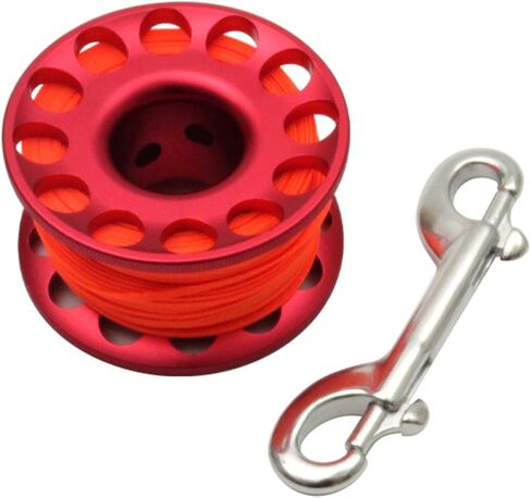 Aluminum Alloy Diving Spool Finger Reel with Double Ended Hook for Cave Diving 15m 30m in Kuwait