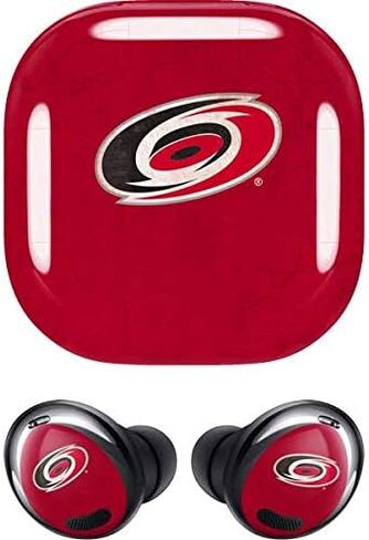 غلاف صوتي من Skinit متوافق مع Samsung Galaxy Buds Pro - تصميم مرخص رسميًا من NHL Carolina Hurricanes in Kuwait