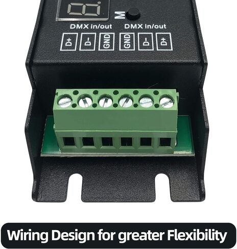 وحدة فك ترميز DMX بـ 5 قنوات مع شاشة رقمية RDM، وحدة تحكم DMX512 Dimmer Driver PWM RGBWW LED لـ RGBCCT أو RGBWW أو RGBW أو 5 شرائط إضاءة بيضاء وحدة إضاءة LED 12V-48VDC in Kuwait