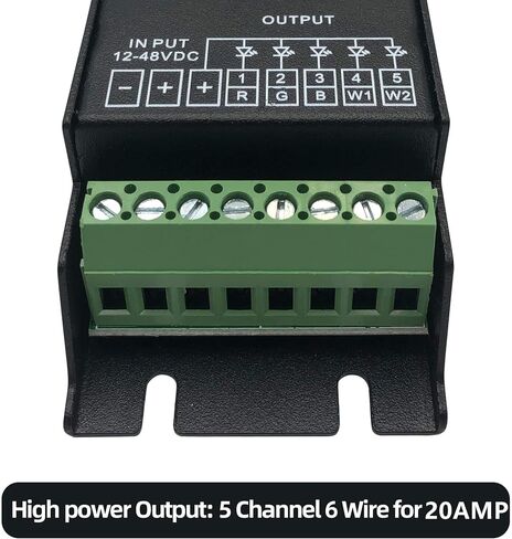 وحدة فك ترميز DMX بـ 5 قنوات مع شاشة رقمية RDM، وحدة تحكم DMX512 Dimmer Driver PWM RGBWW LED لـ RGBCCT أو RGBWW أو RGBW أو 5 شرائط إضاءة بيضاء وحدة إضاءة LED 12V-48VDC in Kuwait