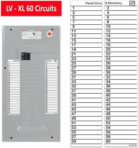 Large 60 Circuits 2 Labels Vinyl Fuse Box Circuit Breaker Panel Directory Labels Stickers Decals for All Electrical Panel/Load Centers Waterproof in Kuwait