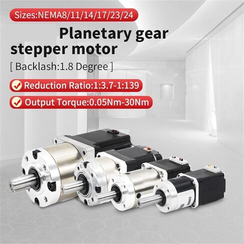 DC 60x55mm Nema 24 Big Planetary Gear Reducer Stepper Motor with Reduction Ratio 1:3.6/4.3/13/15/18/23/47/55/65/77(Reduction Ratio 18,Nema24 60x55mm) in Kuwait