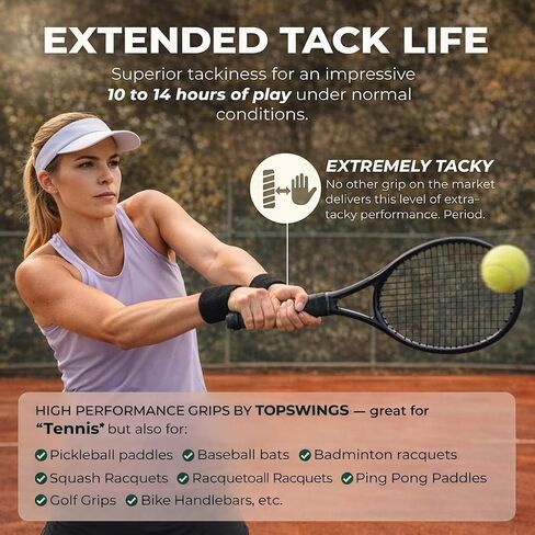 عبوة من 10 قطع من Tennis Overgrip، شريط قبضة مبتذل للتنس، كرة المخلل، مضارب الباديل وكرة الريشة، بولي يوريثان ناعم، مضاد للانزلاق، ماص للعرق، أبيض، 1200 × 26 × 0.7 مم in Kuwait