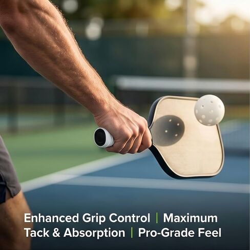 عبوة من 10 قطع من Tennis Overgrip، شريط قبضة مبتذل للتنس، كرة المخلل، مضارب الباديل وكرة الريشة، بولي يوريثان ناعم، مضاد للانزلاق، ماص للعرق، أبيض، 1200 × 26 × 0.7 مم in Kuwait